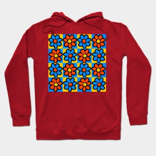 retro pop art flower pattern Hoodie